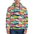thumbnail image 1 of Wukai Lantern Koi Fish Print Men Hoodies Fleece Sweatshirts Long Sleeve Sweaters Pullover Fall Outfits Winter Clothes-X-Large, 1 of 7