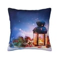 thumbnail image 1 of Wukai Lantern On Snow With Christmas Premium Polyester Fleece Pillow Covers with Hidden Zipper Closure,Luxuriously Soft and Durable-22"x22", 1 of 7