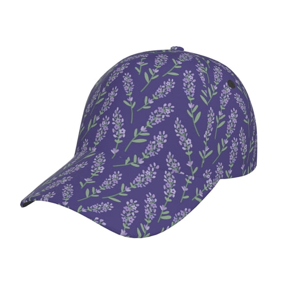 Wukai Lavender Flowers Baseball Cap: Comfortable, Stylish, and Adjustable Hat for Sports, Daily Wear, and Outdoor Activities-One Size