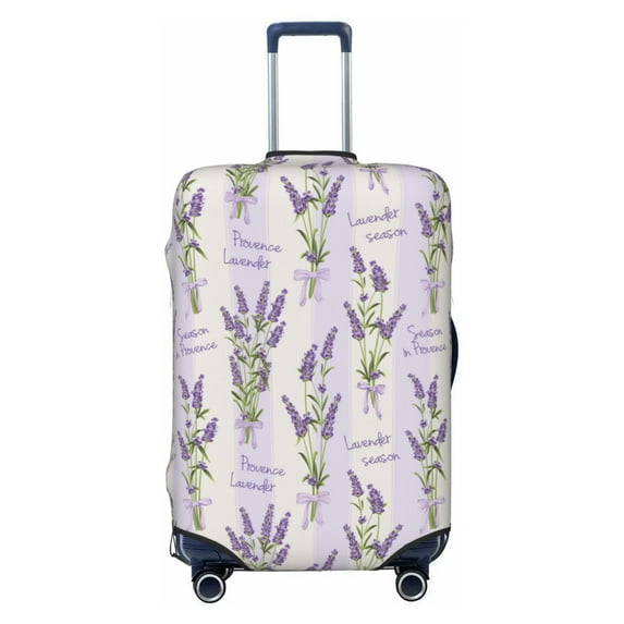 Wukai Lavender Flowers Elastic Luggage Cover: Personalized Protection for Your Suitcase - Fits 19~29-inch, Washable & Durable Travel Companion-X-Large