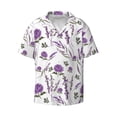 thumbnail image 1 of Wukai Lavender Flowers Men's Casual Short-Sleeve Button Down Shirt - Lightweight Summer Dress Shirt for Daily Wear-4X-Large, 1 of 7