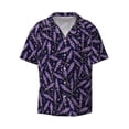 thumbnail image 1 of Wukai Lavender Flowers Men's Casual Short-Sleeve Button Down Shirt - Lightweight Summer Dress Shirt for Daily Wear-Medium, 1 of 7