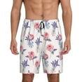 thumbnail image 1 of Wukai Lavender Flowers Men’s Short Pajama Pants With Pockets Soft Sleep Pj Shorts for Men-XX-Large, 1 of 6