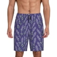 thumbnail image 1 of Wukai Lavender Flowers Men’s Short Pajama Pants With Pockets Soft Sleep Pj Shorts for Men-XX-Large, 1 of 6