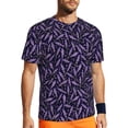 thumbnail image 1 of Wukai Lavender Flowers Print Men's Short-Sleeved Mesh T-Shirt,Quick-Dry Short Sleeve Workout T-Shirt-Small, 1 of 8
