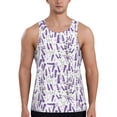 thumbnail image 1 of Wukai Lavender Flowers Print Men’s Workout Tank Top Sleeveless Muscle T shirt Gym Running Fitness Tank Top-4X-Large, 1 of 7
