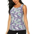 thumbnail image 1 of Wukai Lavender Flowers Print &nbsp;Women's Workout Tank Top Mesh Yoga Shirts Athletic Running Tank Tops Athletic Gym Shirts - XX-Large, 1 of 8