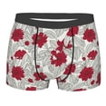 thumbnail image 1 of Wukai Leaves And Anemone Flowers In Red Grey Print Men’s Underwear Breathable Boxer Briefs,&nbsp;Moisture Wicking & Breathable-Large, 1 of 7