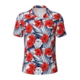 thumbnail image 1 of Wukai Leaves And Flowers Men’s Polo Shirts,Quick-Dry Athletic Shirt,Classic Fit Shirts-3X-Large, 1 of 8