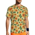 thumbnail image 1 of Wukai Leaves Avocado Print Men's Short-Sleeved Mesh T-Shirt,Quick-Dry Short Sleeve Workout T-Shirt-, 1 of 8