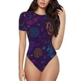 thumbnail image 1 of Naloa Colorful Snake Women's Short-Sleeved Onesie, One-Piece Swimsuit for Parties, dates, clubs - X-Large, 1 of 9