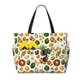 thumbnail image 1 of Wukai Lemon Fruits Vegetables Print Zipper Bag,large Beach Tote Bag,Waterproof Sandproof Bag,Grocery and Picnic Tote Travel Bag, 1 of 5