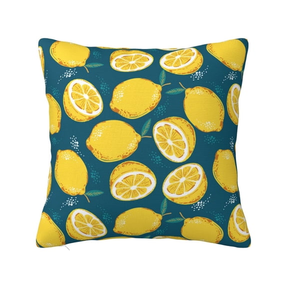 Wukai Lemon Premium Polyester Fleece Pillow Covers with Hidden Zipper Closure,Luxuriously Soft and Durable-12"x12"