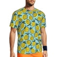 thumbnail image 1 of Wukai Lemon Print Men's Short-Sleeved Mesh T-Shirt,Quick-Dry Short Sleeve Workout T-Shirt-4X-Large, 1 of 8