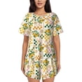 thumbnail image 1 of "Wukai Lemon Women's Pajama Set - Short-Sleeve Top and Shorts with Elastic Waistband and Pockets for Loungewear, Yoga, and Casual Wear-XX-Large, 1 of 8