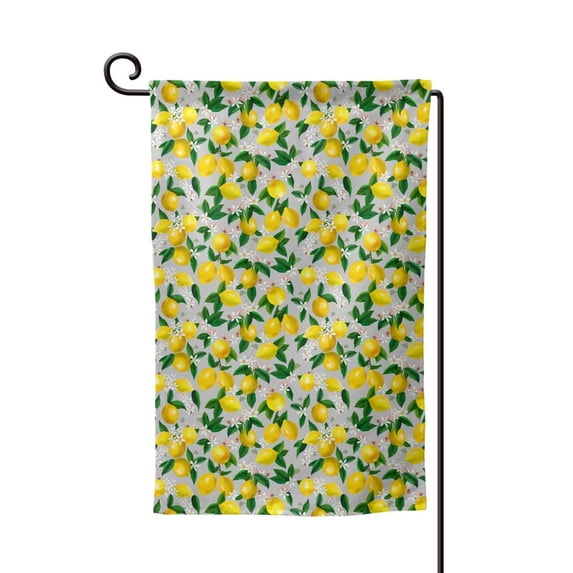 Wukai Lemon1 Print Garden Flag 12.5x18 Inch Double Sided Sun-resistant Rain-resistant, Wrinkle-resistant Colorfast(Only Flag)