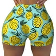 thumbnail image 1 of Wukai Lemon1 Print Pack Biker Shorts for Women Yoga Workout Gym Running Scrunch Active Shorts-XX-Large, 1 of 8