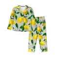 thumbnail image 1 of Wukai Lemon1 Print Women's Pajama Set - Soft Long Sleeve Sleepwear for Comfort and Style-Small, 1 of 9