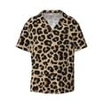 thumbnail image 1 of Wukai Leopard Print-1 Men's Casual Short-Sleeve Button Down Shirt - Lightweight Summer Dress Shirt for Daily Wear-Small, 1 of 1
