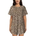 thumbnail image 1 of Wukai Leopard Print-2 Women's Pajama Set,Short-Sleeve Top and Shorts with Elastic Waistband and Pockets for Loungewear, Yoga, and Casual Wear-4X-Large, 1 of 8