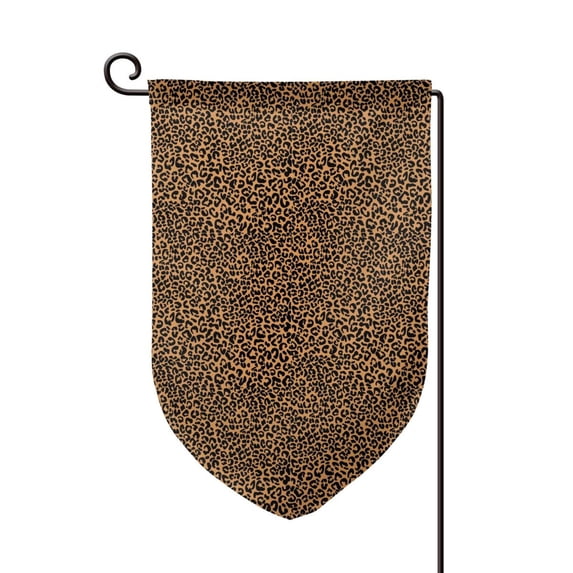 Wukai Leopard Print Garden Flag 12.5x18 Inch Double Sided Sun-resistant Rain-resistant, Wrinkle-resistant Colorfast(Only Flag)