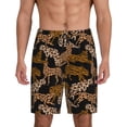 thumbnail image 1 of Wukai Leopard Print Men’s Short Pajama Pants With Pockets Soft Sleep Pj Shorts for Men-Large, 1 of 6