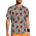 thumbnail image 1 of Wukai Leopard Print Rose Print Men's Short-Sleeved Mesh T-Shirt,Quick-Dry Short Sleeve Workout T-Shirt-Small, 1 of 8