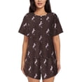 thumbnail image 1 of Wukai Leopard Print Women's Pajama Set,Short-Sleeve Top and Shorts with Elastic Waistband and Pockets for Loungewear, Yoga, and Casual Wear-4X-Large, 1 of 6