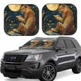 thumbnail image 1 of Wukai Leopard Reading Tarot Cards Print Windshield Sun Shade, Car Front Window Shades Sunshade Cover Sun Visor Shield Block Automotive Interior Protector Blocks UV Rays-Medium, 1 of 6