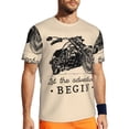 thumbnail image 1 of Wukai Let The Adventure Begin Print Men's Short-Sleeved Mesh T-Shirt,Quick-Dry Short Sleeve Workout T-Shirt-5X-Large, 1 of 8