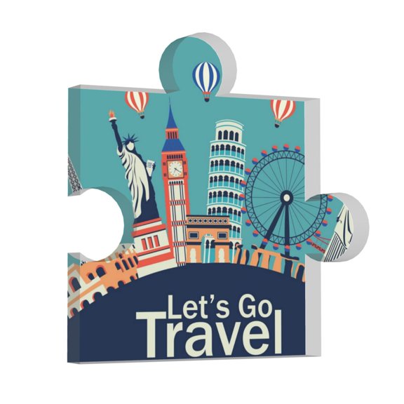 Wukai Let's go Travel Print Elegant Acrylic Gift Decorations Perfect for Weddings, Birthdays, Anniversaries, and Home Decor