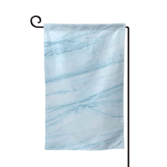 Wukai Light Blue Marble Print Garden Flag 12.5x18 Inch Double Sided Sun-resistant Rain-resistant, Wrinkle-resistant Colorfast(Only Flag)