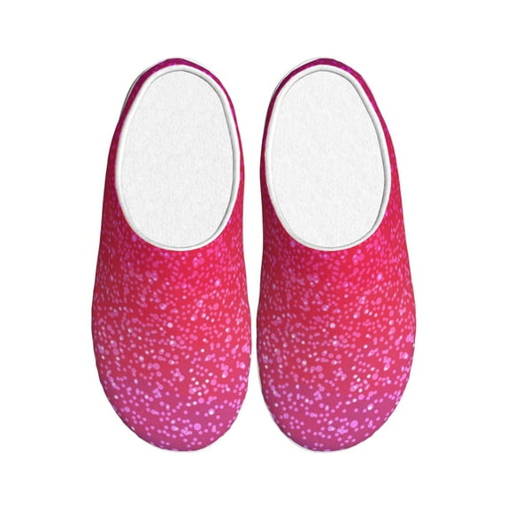 Wukai Light Purple Glitter Print Women's Indoor Bedroom Slipper Slip On Shoes, Unisex House Shoes with Anti-Skid Sole for Men, Gift for Women Men-46/47