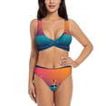 thumbnail image 1 of Wukai Lighthouse and Whale Women's Bikini Set Two Piece,wimsuit High Waisted V Neck Twist Front Adjustable Spaghetti Straps Bathing Suit-Large, 1 of 7