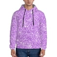 thumbnail image 1 of Wukai Lilac Glittering Print Men Hoodies Fleece Sweatshirts Long Sleeve Sweaters Pullover Fall Outfits Winter Clothes-3X-Large, 1 of 7