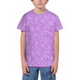 thumbnail image 1 of Wukai Lilac Glittering Youth Unisex Short Sleeve T-Shirt for Boys, Girls, Teens, and Kids-X-Small, 1 of 7