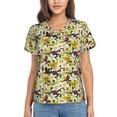 thumbnail image 1 of Wukai Lilies Flowers Classic V-Neck T-Shirt for Women: Comfortable, Stylish, and Versatile Wardrobe Essential-Medium, 1 of 1