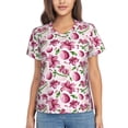 thumbnail image 1 of Wukai Lilies Flowers Classic V-Neck T-Shirt for Women: Comfortable, Stylish, and Versatile Wardrobe Essential-Small, 1 of 7