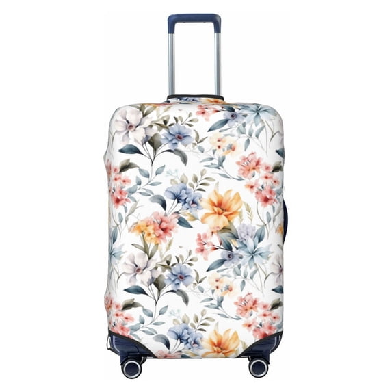 Wukai Lilies Flowers Elastic Luggage Cover: Personalized Protection for Your Suitcase - Fits 19~29-inch, Washable & Durable Travel Companion-X-Large