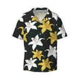 thumbnail image 1 of Wukai Lilies Flowers Men's Casual Short-Sleeve Button Down Shirt - Lightweight Summer Dress Shirt for Daily Wear-3X-Large, 1 of 7