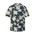 thumbnail image 1 of Wukai Lilies Flowers Men's Casual Short-Sleeve Button Down Shirt - Lightweight Summer Dress Shirt for Daily Wear-4X-Large, 1 of 7