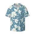 thumbnail image 1 of Wukai Lilies Flowers Men's Casual Short-Sleeve Button Down Shirt - Lightweight Summer Dress Shirt for Daily Wear-, 1 of 7