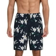 thumbnail image 1 of Wukai Lilies Flowers Men’s Short Pajama Pants With Pockets Soft Sleep Pj Shorts for Men-Medium, 1 of 6