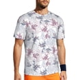 thumbnail image 1 of Wukai Lilies Flowers Print Men's Short-Sleeved Mesh T-Shirt,Quick-Dry Short Sleeve Workout T-Shirt-XX-Large, 1 of 8