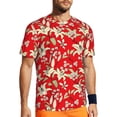 thumbnail image 1 of Wukai Lilies Flowers Print Men's Short-Sleeved Mesh T-Shirt,Quick-Dry Short Sleeve Workout T-Shirt-, 1 of 8