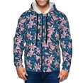 thumbnail image 1 of Wukai Lilies Flowers Print Men's Zip-Up Hoodie,Fleece Full-Zip Hoodie for Men, Hooded Sweatshirt-X-Large, 1 of 5