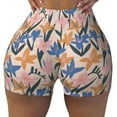 thumbnail image 1 of Wukai Lilies Flowers Print Pack Biker Shorts for Women Yoga Workout Gym Running Scrunch Active Shorts-X-Large, 1 of 8
