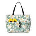 thumbnail image 1 of Wukai Lilies Flowers Print Zipper Bag,large Beach Tote Bag,Waterproof Sandproof Bag,Grocery and Picnic Tote Travel Bag, 1 of 5