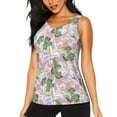 thumbnail image 1 of Wukai Lilies Flowers Print &nbsp;Women's Workout Tank Top Mesh Yoga Shirts Athletic Running Tank Tops Athletic Gym Shirts - X-Large, 1 of 8