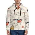 thumbnail image 1 of Wukai Little Birds Print Men Hoodies Fleece Sweatshirts Long Sleeve Sweaters Pullover Fall Outfits Winter Clothes-Small, 1 of 7
